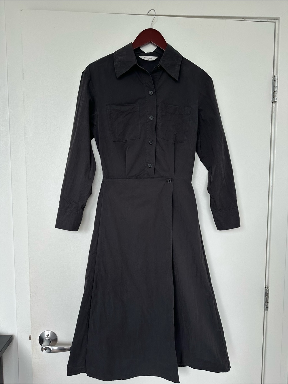 Dark grey Button-Front Shirt Dress